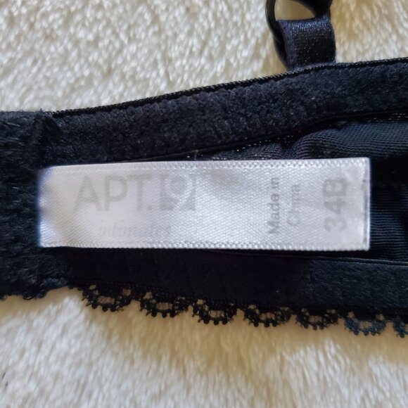 Apt. 9 Unlined Mesh and Lace Bra Black 34B - Picture 5 of 8